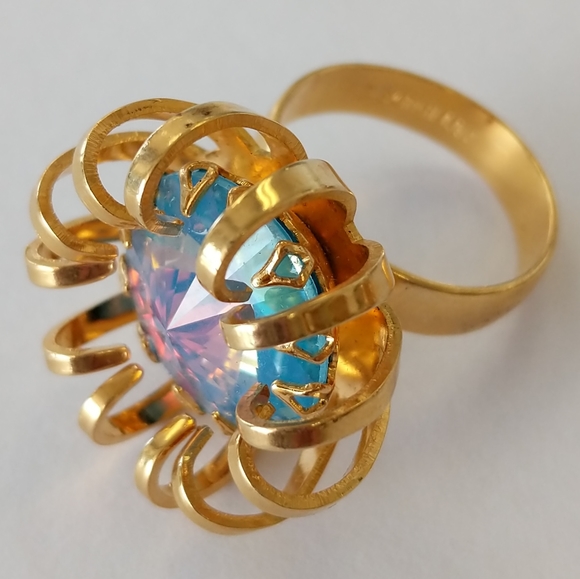 Pristine VTG ALL SIGNED Sarah Coventry Iridescent Crystals & Gold Tone Set - Picture 13 of 16